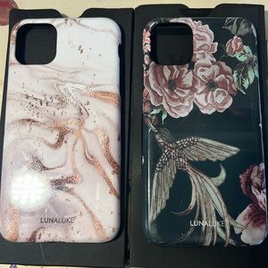 3 Phone cases two from LunaLuke, one from loopy, a battery case from Lexylemon